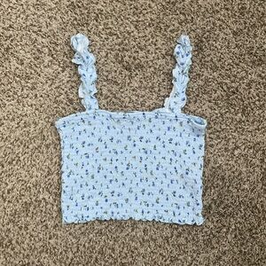 NWOT Forever 21 Smocked Floral Crop Top